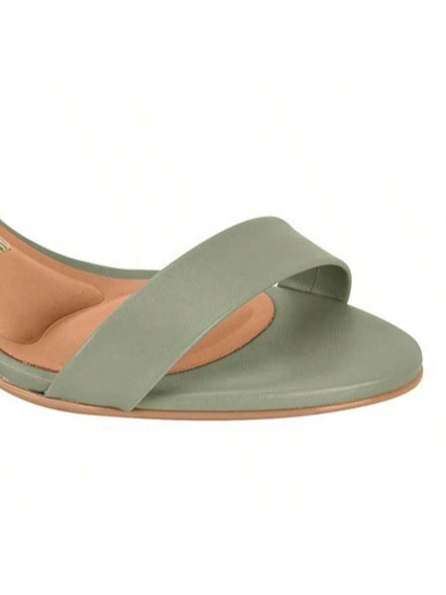 Luna Sandália Branco Slingback Salto Quadrado Baixo