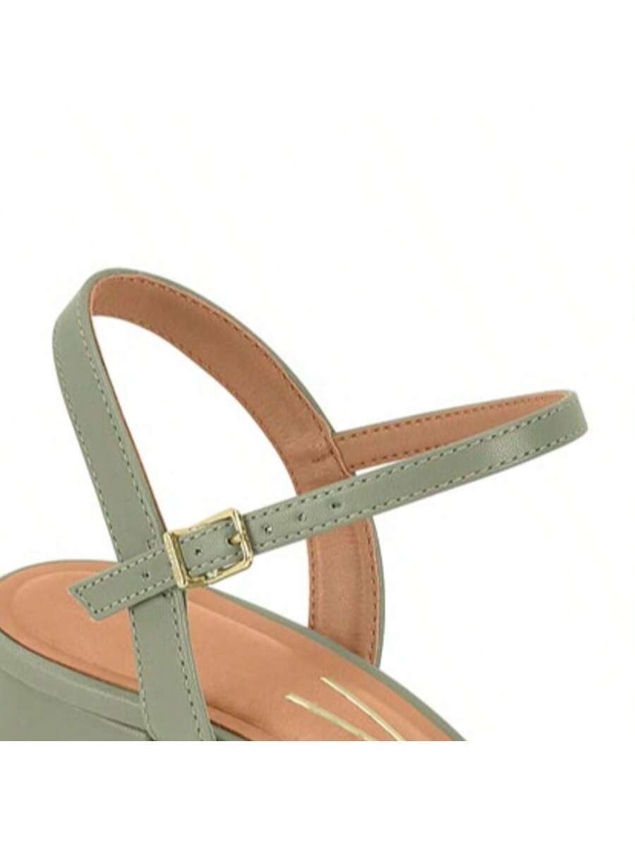 Luna Sandália Branco Slingback Salto Quadrado Baixo