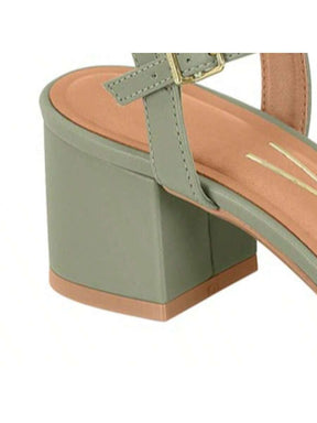 Luna Sandália Branco Slingback Salto Quadrado Baixo