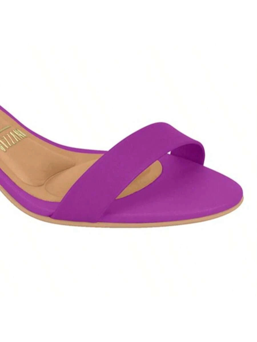 Luna Sandália Branco Slingback Salto Quadrado Baixo