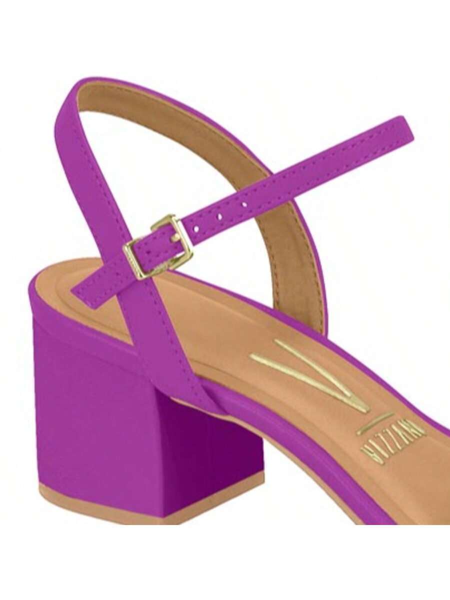 Luna Sandália Branco Slingback Salto Quadrado Baixo