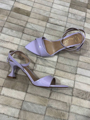 Eva Sandália Preto Salto Taça Bico Folha