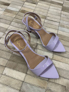 Eva Sandália Preto Salto Taça Bico Folha