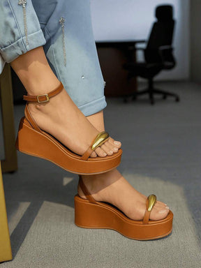 Sandália Feminina Anabela Confortável Promoção Nova Tendencia Blogueira tira finas