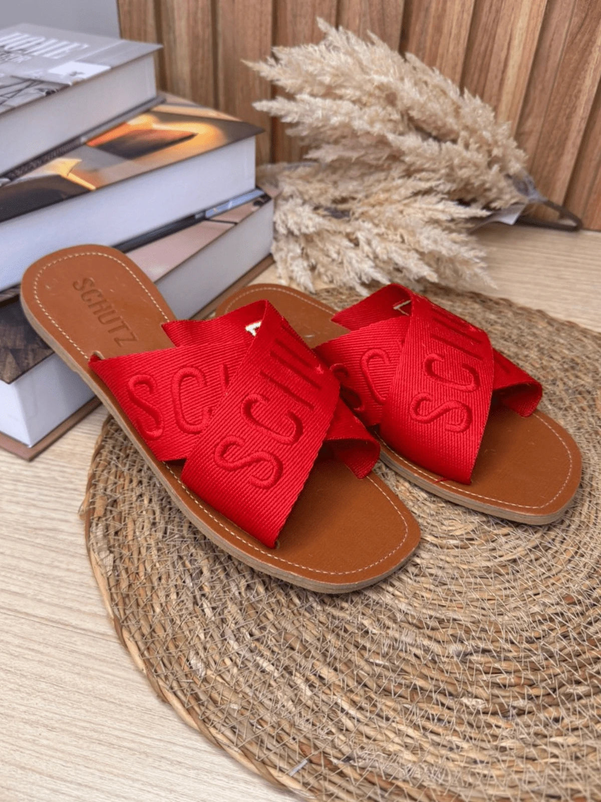 Sandália Feminina Rasteira Flat X Bordado Estilosa Elegante Moda Blogueira Verão Macia Rasteirinha Confortável