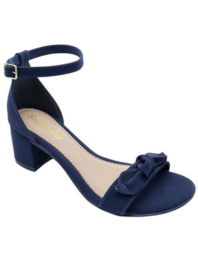 Sandália Shekinah Preto Laço Salto Grosso Médio