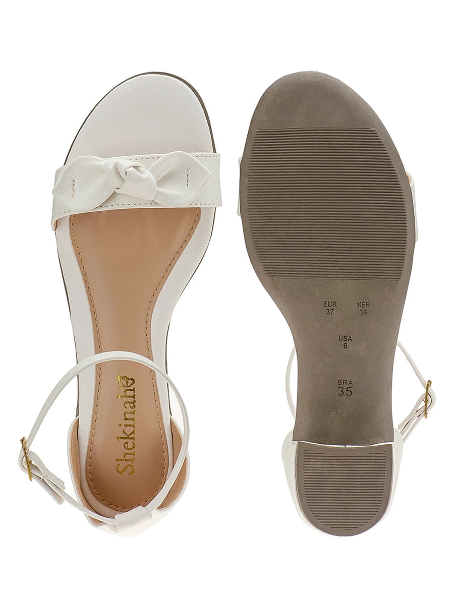 Sandália Shekinah Preto Laço Salto Grosso Médio