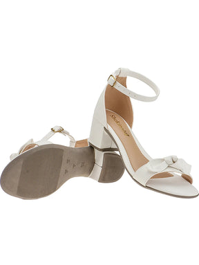 Sandália Shekinah Preto Laço Salto Grosso Médio