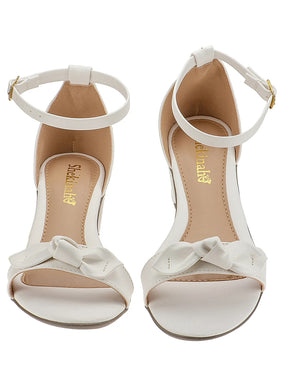 Sandália Shekinah Preto Laço Salto Grosso Médio