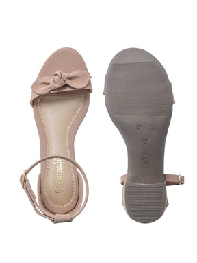 Sandália Shekinah Preto Laço Salto Grosso Médio