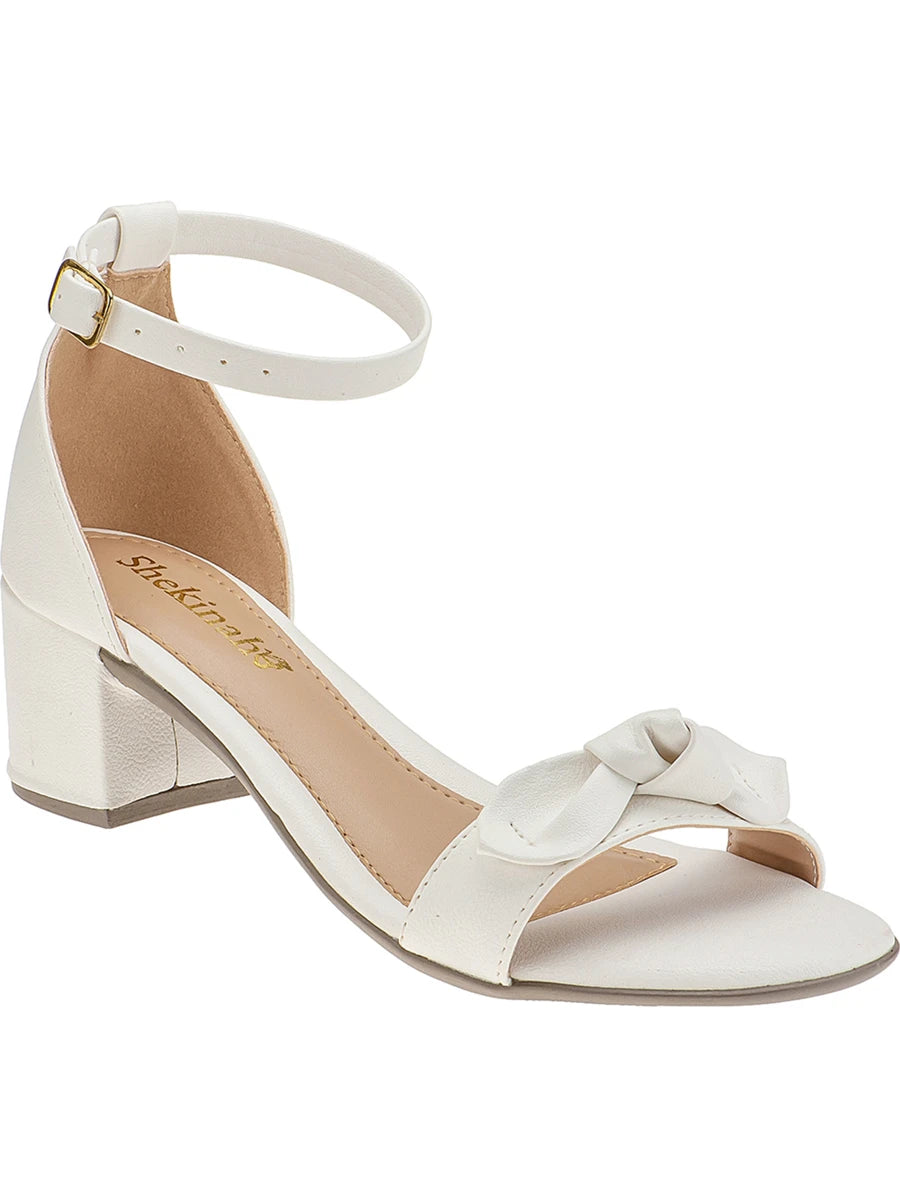 Sandália Shekinah Preto Laço Salto Grosso Médio