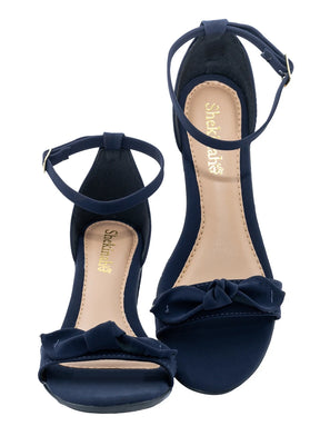 Sandália Shekinah Preto Laço Salto Grosso Médio